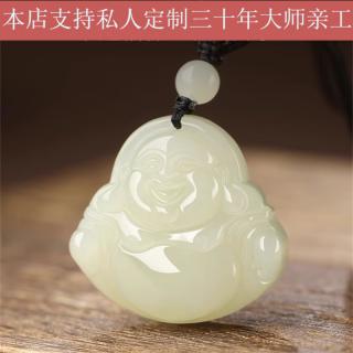春龙和田玉弥勒佛吊坠女玉佛头玉坠项链小佛公玉石玉佩挂件 迷你款21*